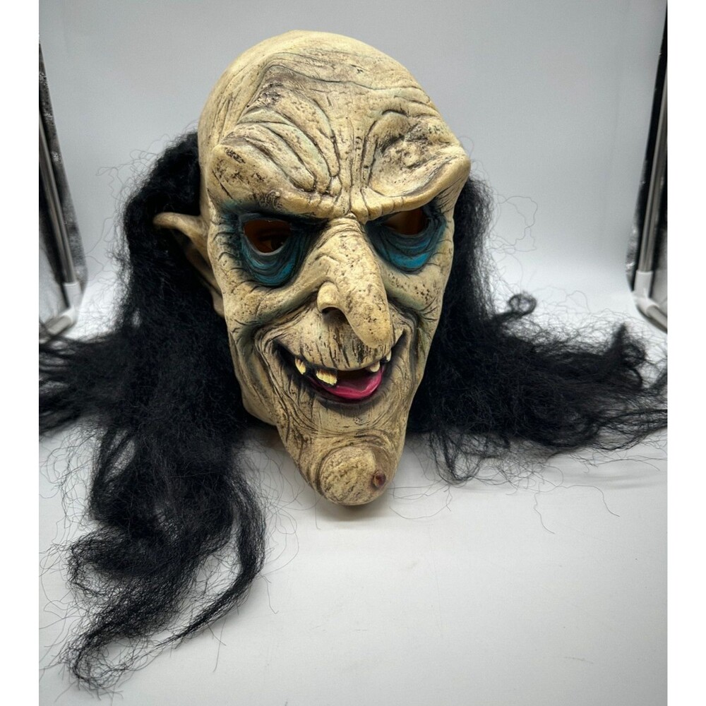 Scary Witch Ghoul Mask Natural Rubber Latex Halloween Costume #53931 Vintage